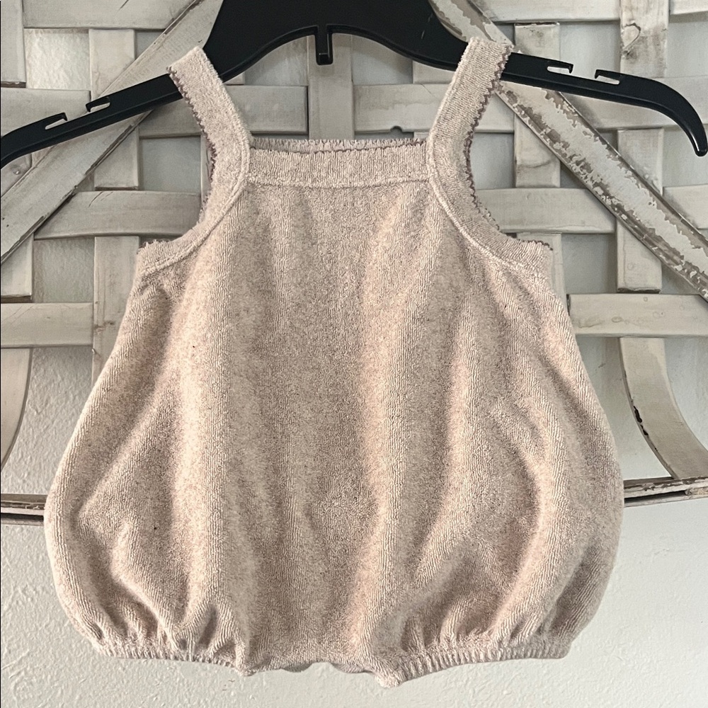 Play Up Beige Baby Knit Romper